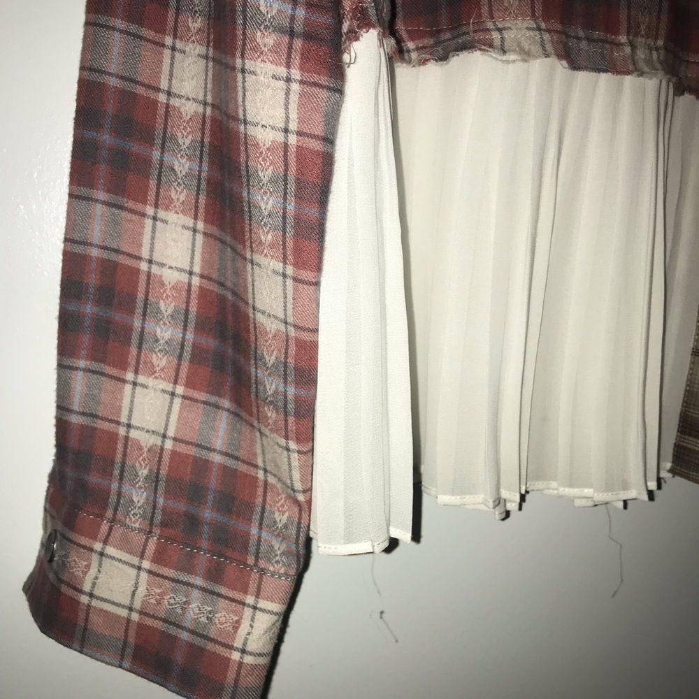Gimmicks by BKE Mixed Media Plaid Shirt Small S - Picture 4 of 8